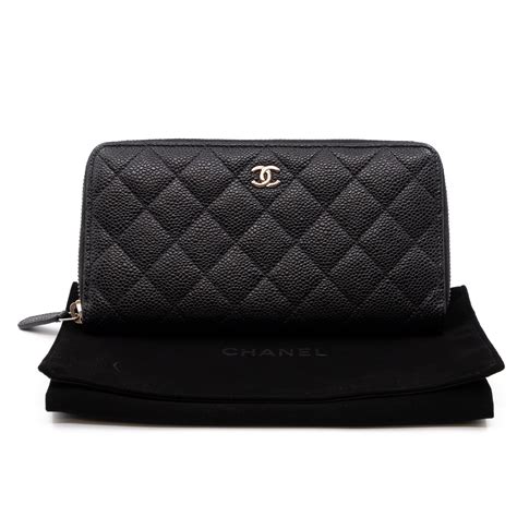 chanel classic zip around caviar leather|Long Wallets .